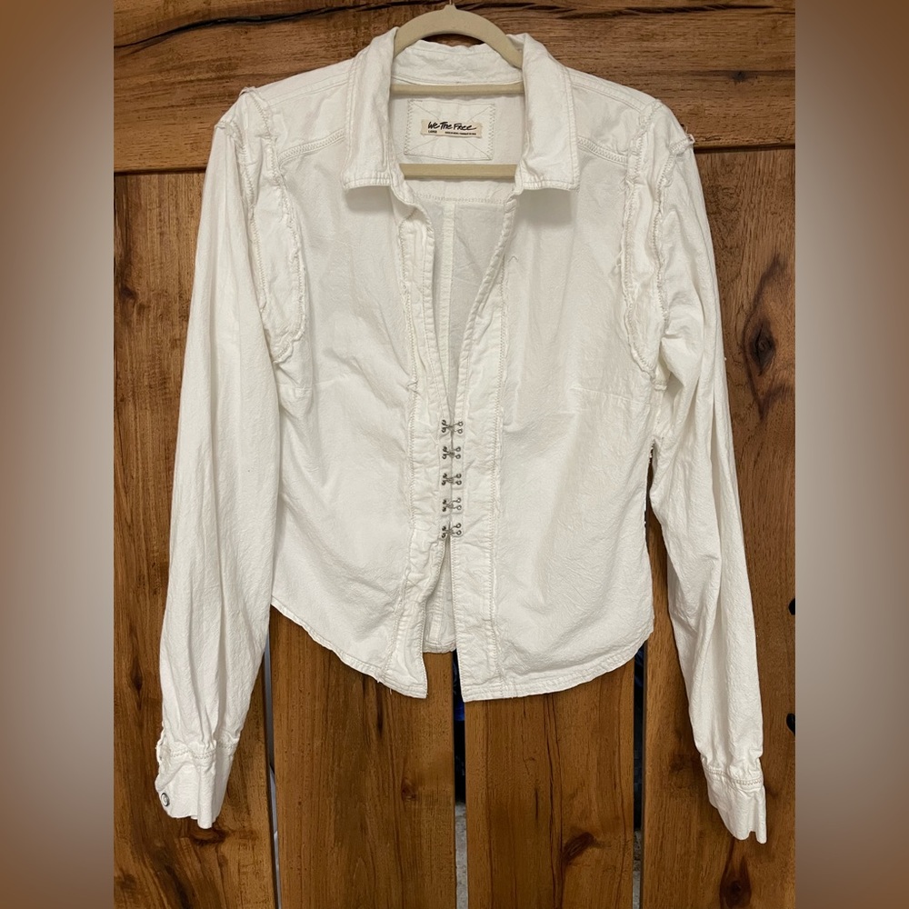 Womens Free People large white top